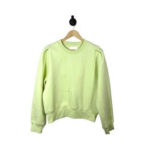All:Row Anthropologie Women’s Crewneck Seam Details Yellow-Green Size M